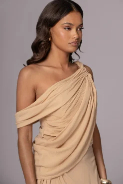 Khaki Diosa Drape Top