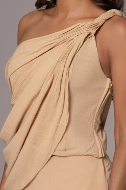 Khaki Diosa Drape Top