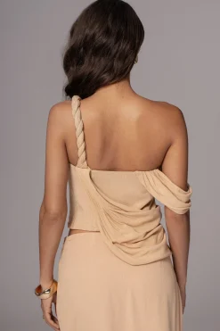 Khaki Diosa Drape Top