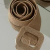Khaki Square Buckle Woven Belt