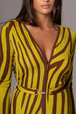 Lime Print Juki Maxi Dress