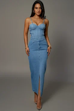 Medium Wash Adana Denim Skirt