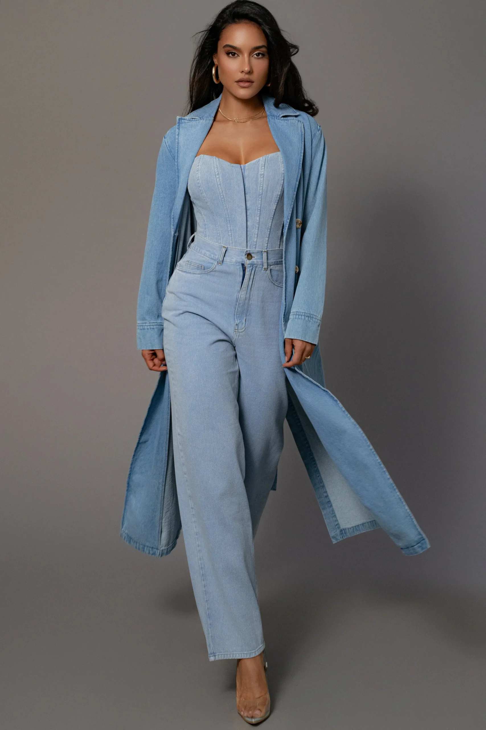 Medium Wash Denim Britney Corset