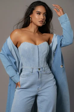 Medium Wash Denim Britney Corset