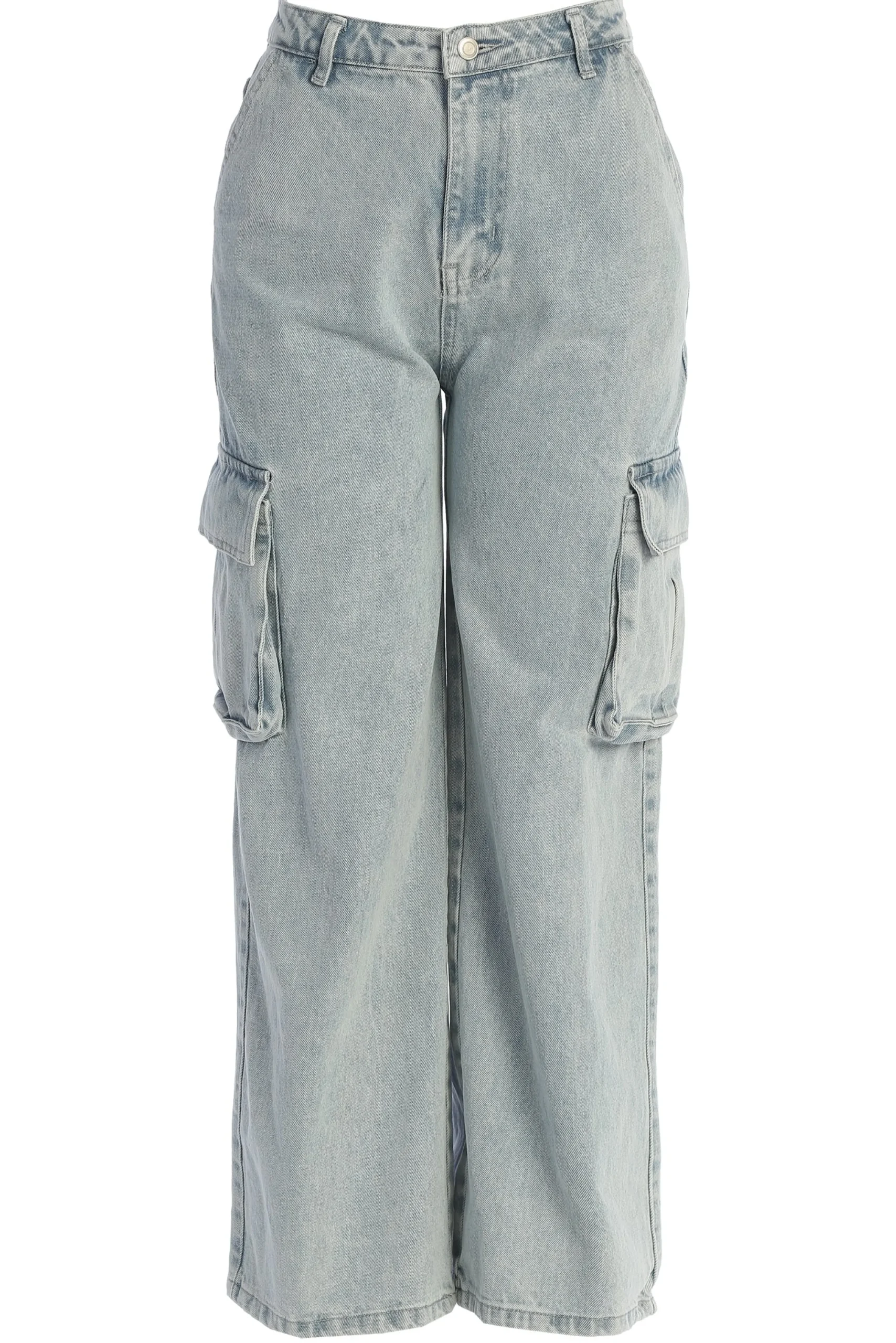 Medium Wash Denim Val Slouch Cargo Jeans