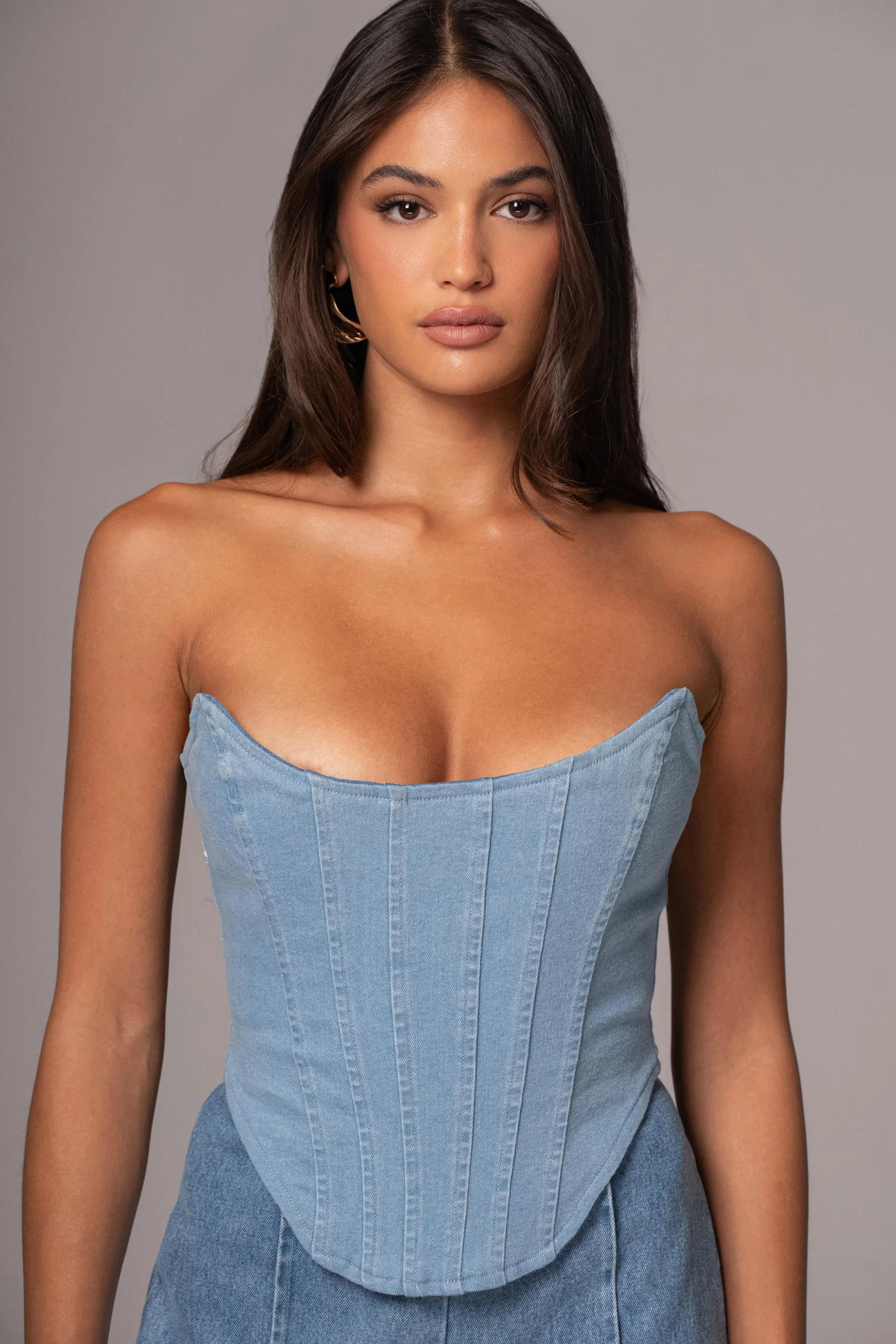 Medium Wash Fenix Reversible Denim Corset