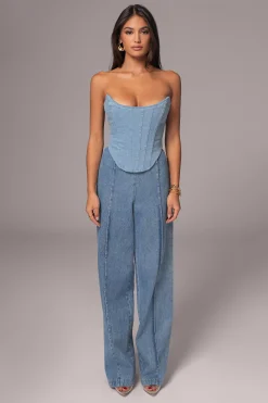 Medium Wash Fenix Reversible Denim Corset