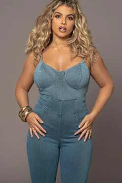 Medium Wash Orion Denim Bustier Bodysuit
