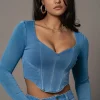 Medium Wash Tesa Sweetheart Denim Top