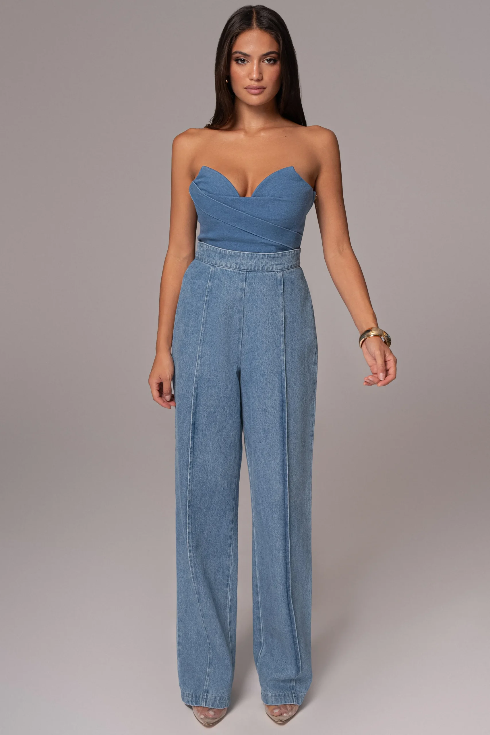 Medium Wash Teyana Denim Bustier