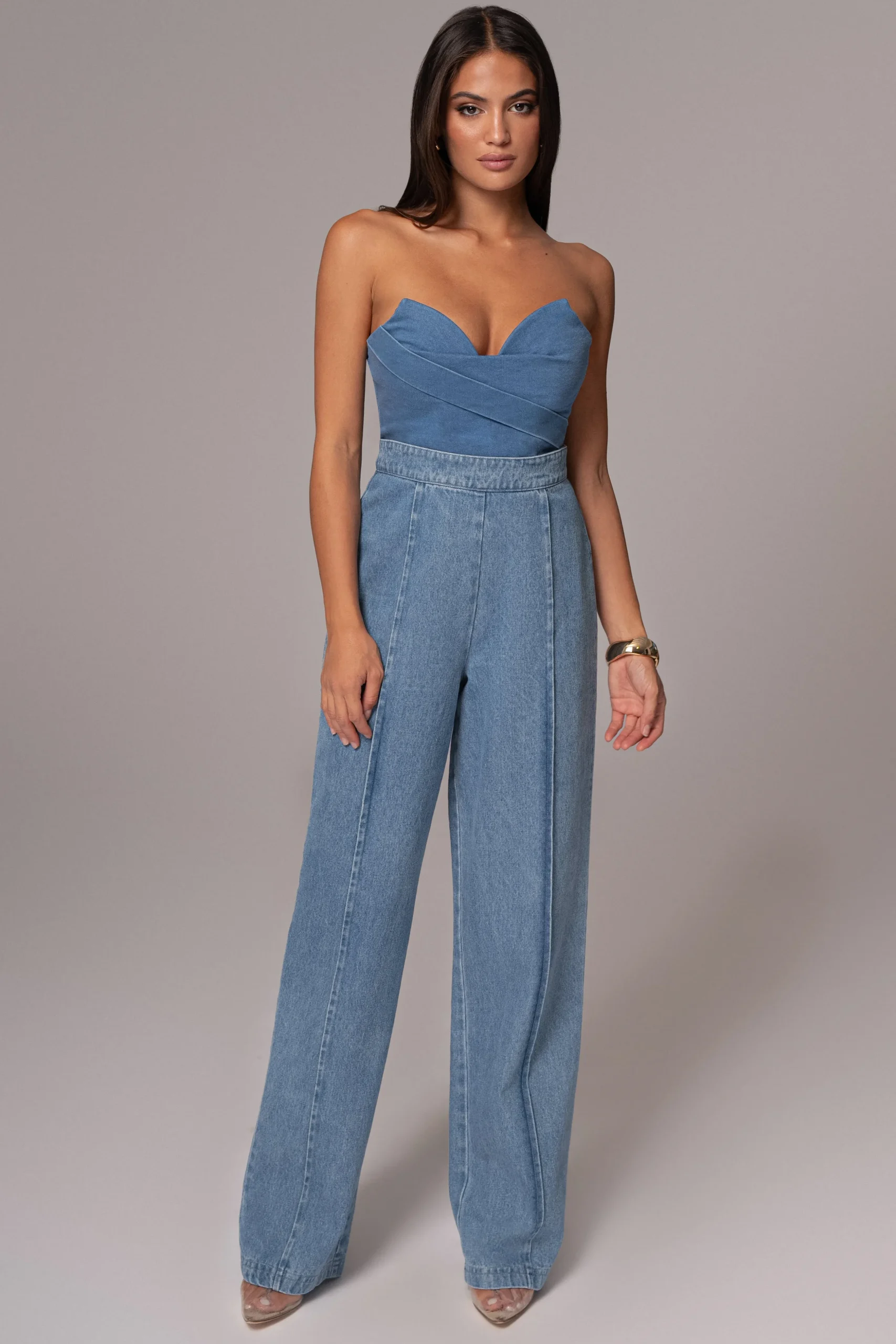 Medium Wash Teyana Denim Bustier