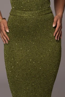Moss Palace Sequin Skirt Set