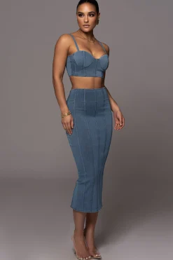 NAT LIV x JLUXLABEL Denim Eliana Skirt Set