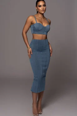NAT LIV x JLUXLABEL Denim Eliana Skirt Set