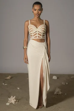 Natural Las Olas Linen Skirt