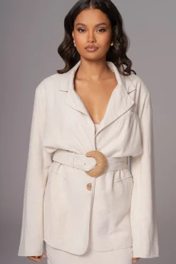 Natural Ocean Breeze Linen Blazer