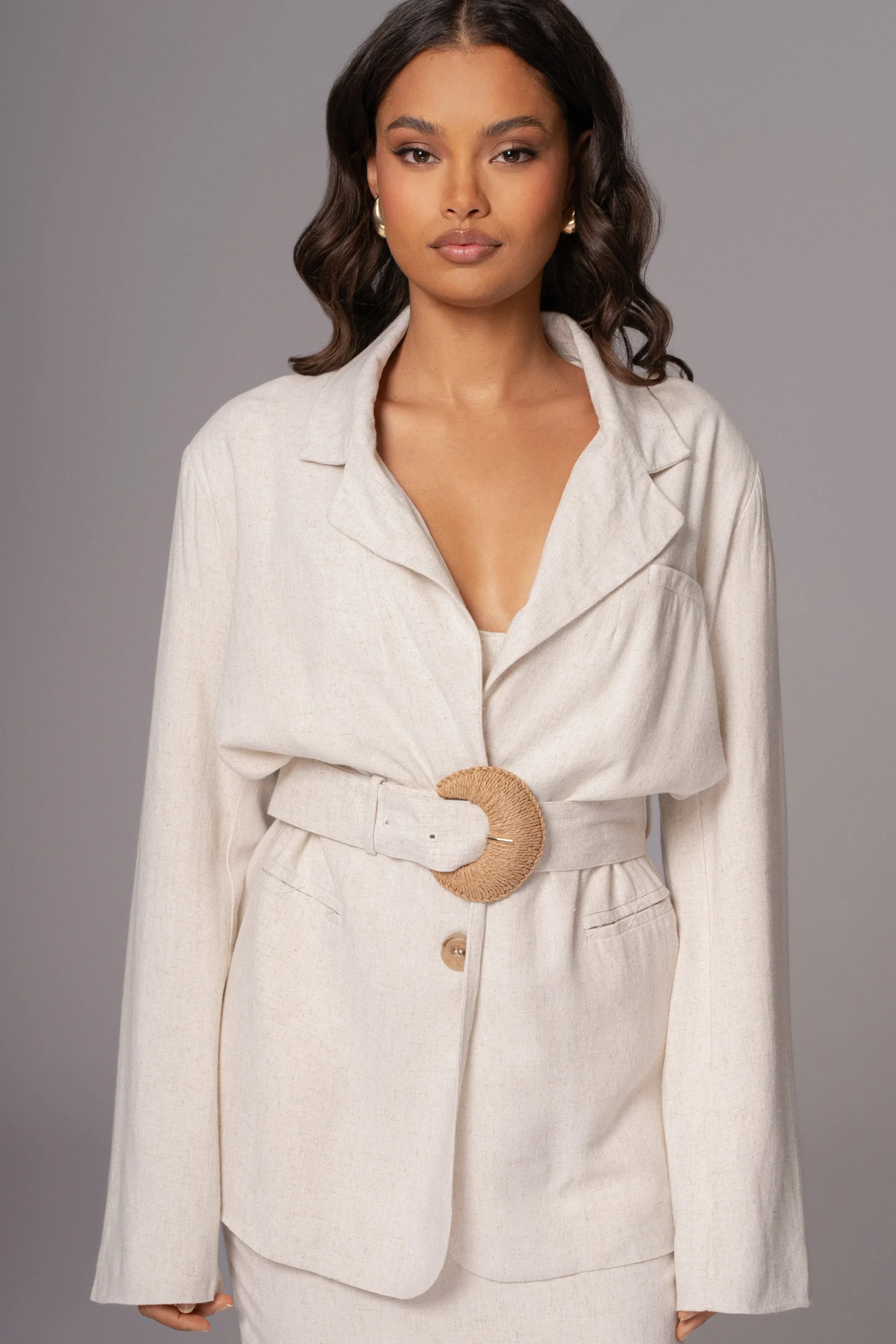 Natural Ocean Breeze Linen Blazer