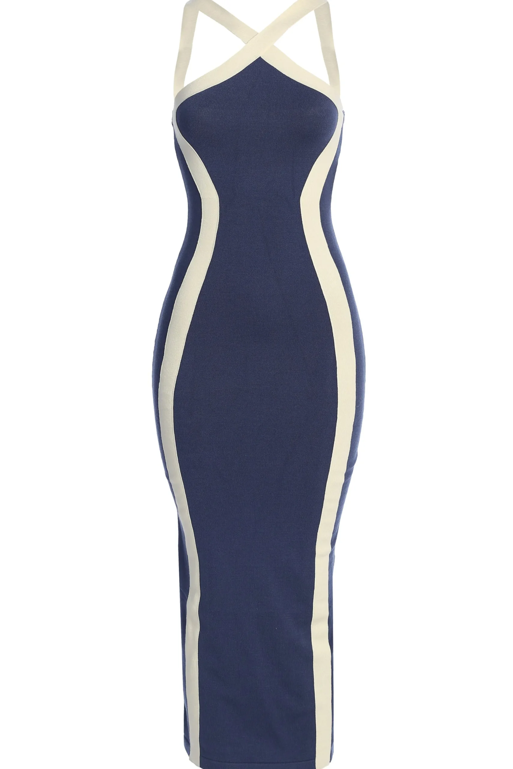 Navy Fabiola Contrast Maxi Dress