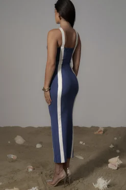 Navy Fabiola Contrast Maxi Dress