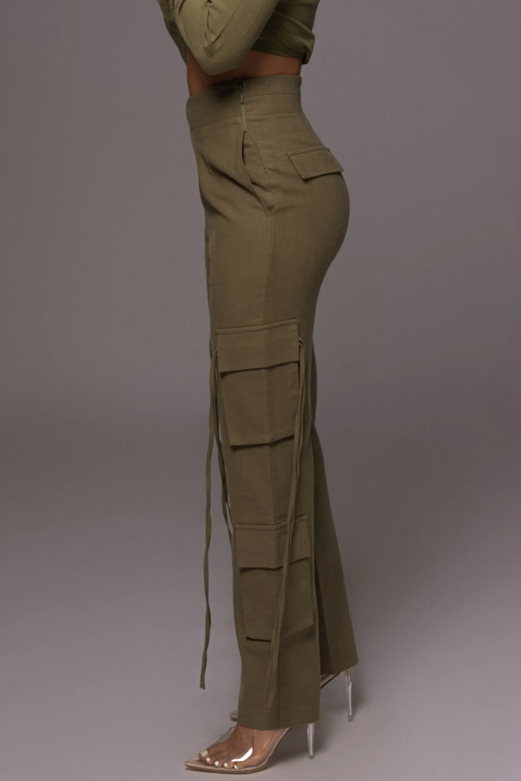 Olive Better Half Linen Utility Pants