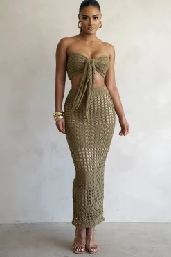 Olive Caribbean Skies Skirt Set