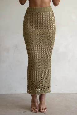 Olive Caribbean Skies Skirt Set