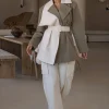 Olive Color Block Summit Belted Jacket