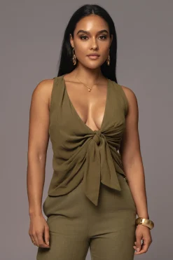 Olive Elicia Linen Top