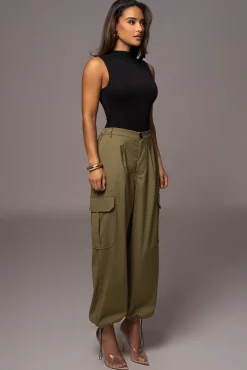 Olive Fast Track Drawstring Joggers