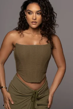 Olive Fenix Reversible Linen Corset