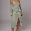 Olive Island Elegance Drape Dress