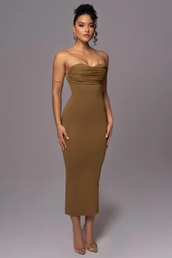 Olive La Lune Drape Midi Dress