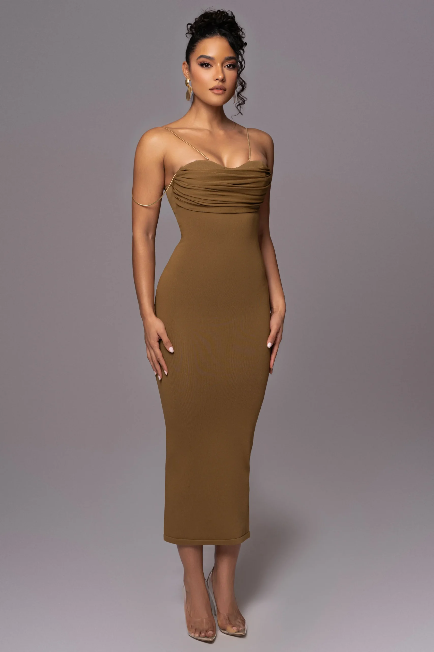Olive La Lune Drape Midi Dress
