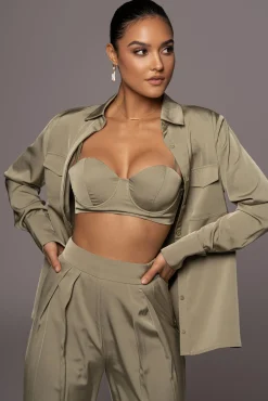 Olive Misty Button Up