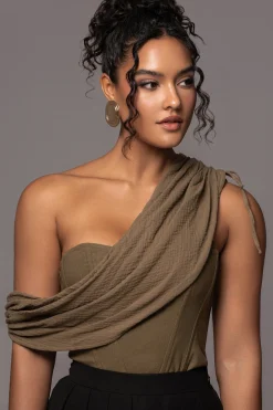 Olive New Obsession Draped Top