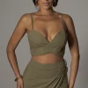 Olive Sunrise Linen Bustier