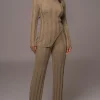 Olive Take A Chance Ribbed Pant Set