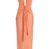 Peach Under The Moonlight Drape Dress