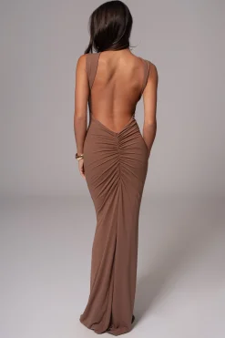 Pecan JLUXBASIX FRONT AND CENTER MAXI DRESS