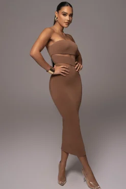 Pecan Unpredictable Midi Dress
