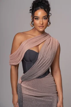 Pink Dusk Celestina Draped Maxi Dress