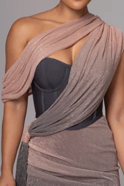 Pink Dusk Celestina Draped Maxi Dress