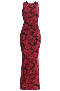 Pink Floral Front And Center Maxi Dress