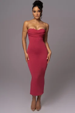 Pink La Lune Drape Midi Dress