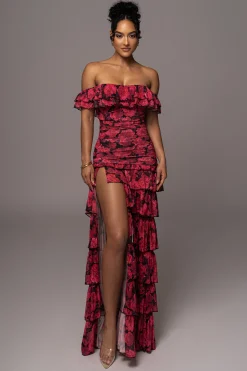 Pink  Power Mesh Passion Tier Dress