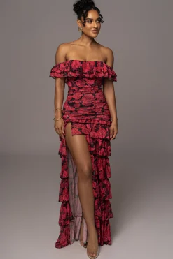 Pink  Power Mesh Passion Tier Dress