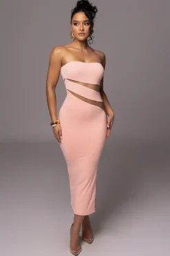 Pink Unpredictable Midi Dress