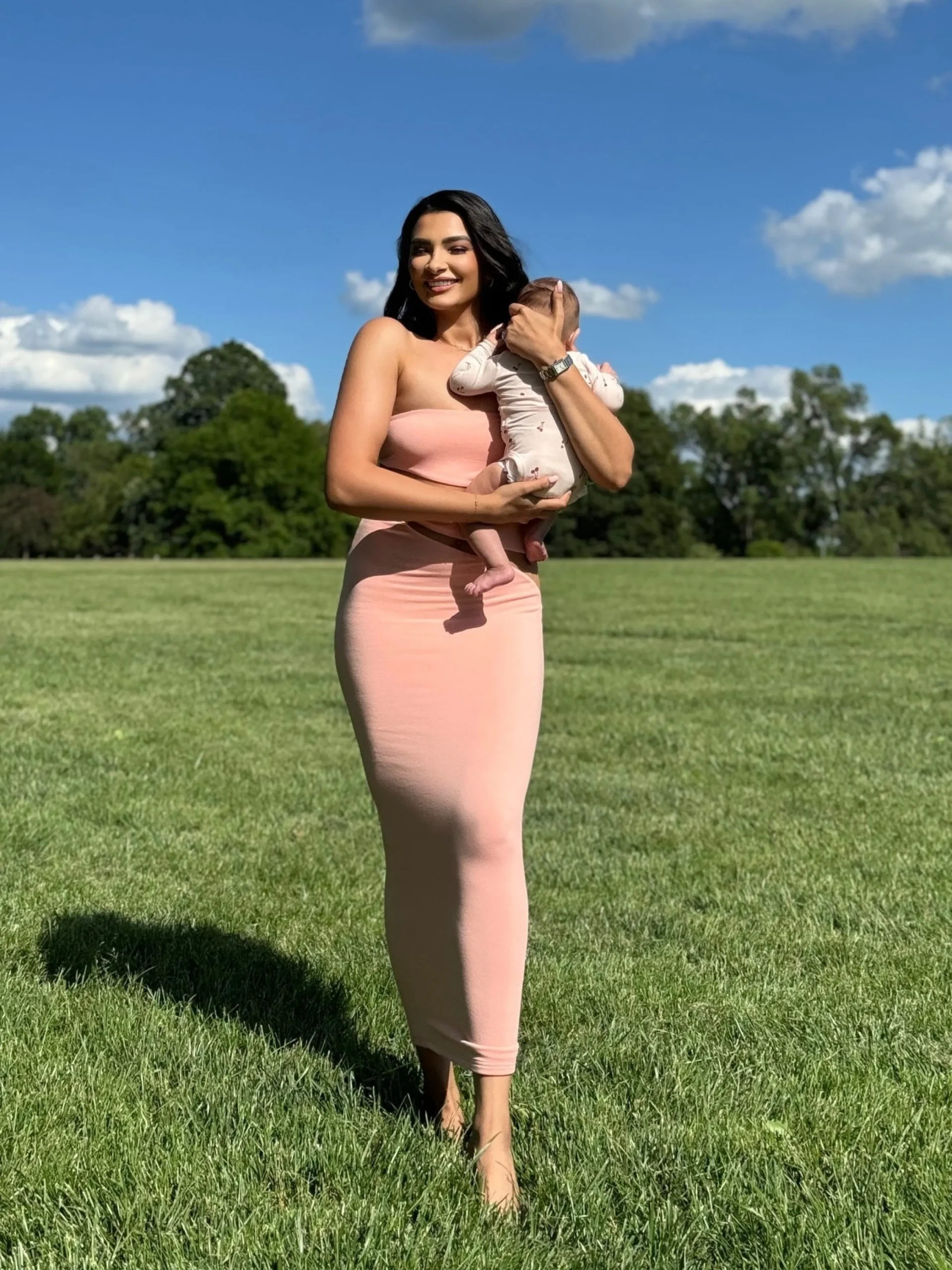 Pink Unpredictable Midi Dress