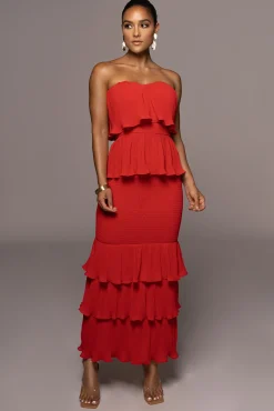Red Casa Blanca Ruffle Dress