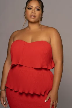 Red Casa Blanca Ruffle Dress